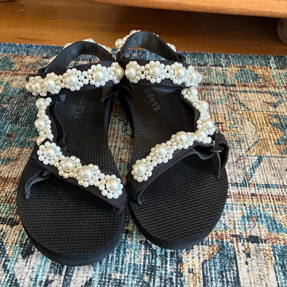 Arizona Love Trekky black with white pearls size 38 7.5 US - Picture 2 of 8